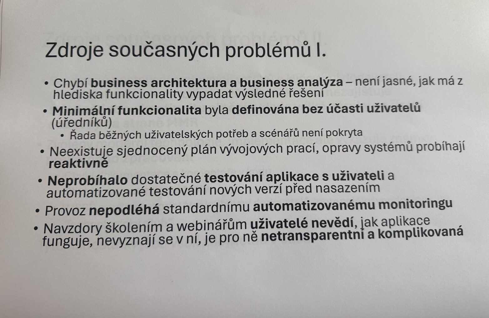 DSŘ: Hodnocení pro Vládu ČR