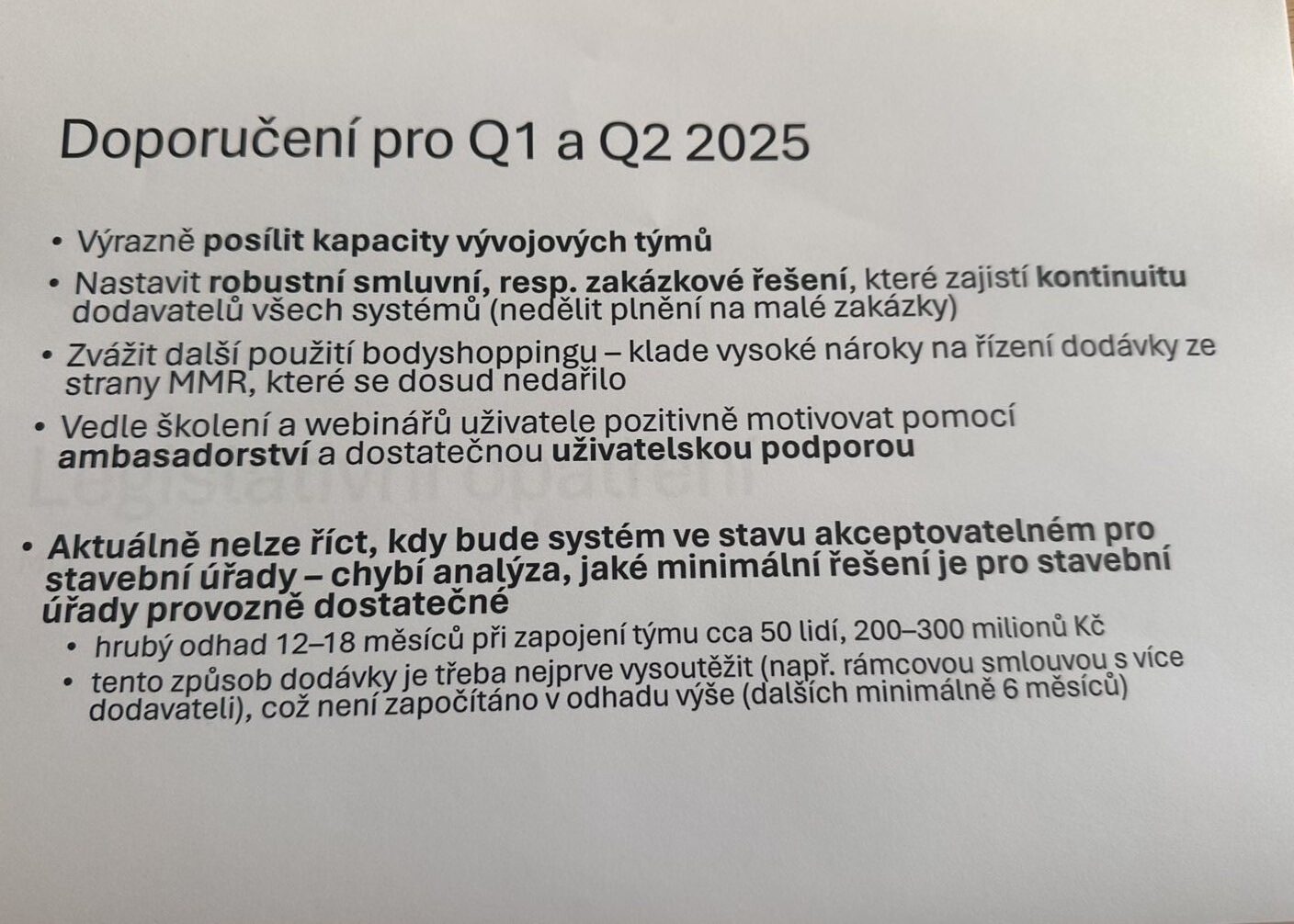 DSŘ: Hodnocení pro Vládu ČR