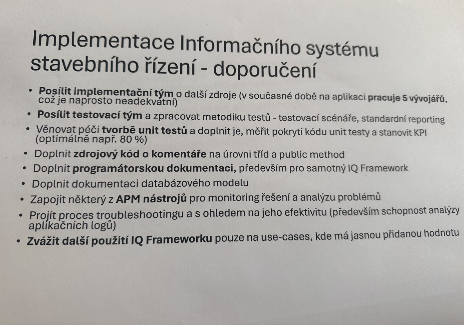 DSŘ: Hodnocení pro Vládu ČR